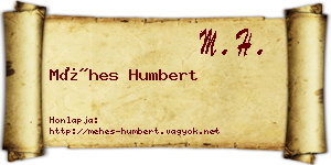 Méhes Humbert névjegykártya